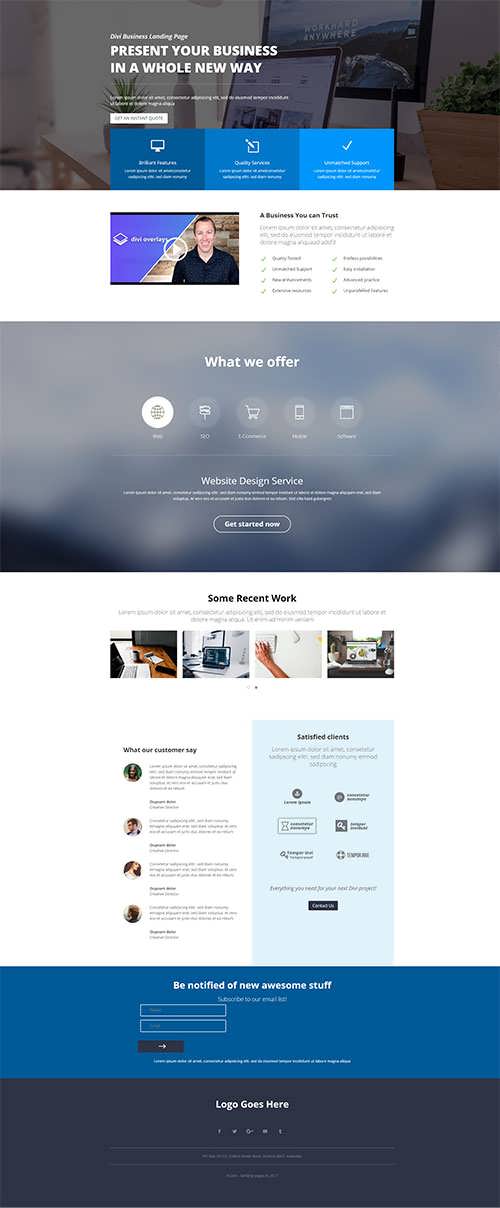Business Landing Page Layout