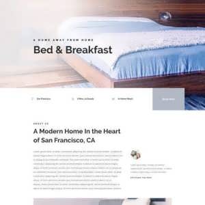 bed and breakfast landing page