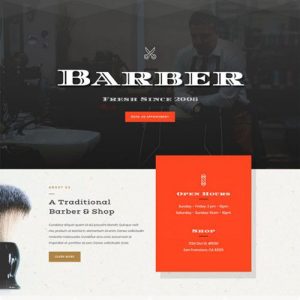 barber shop landing page
