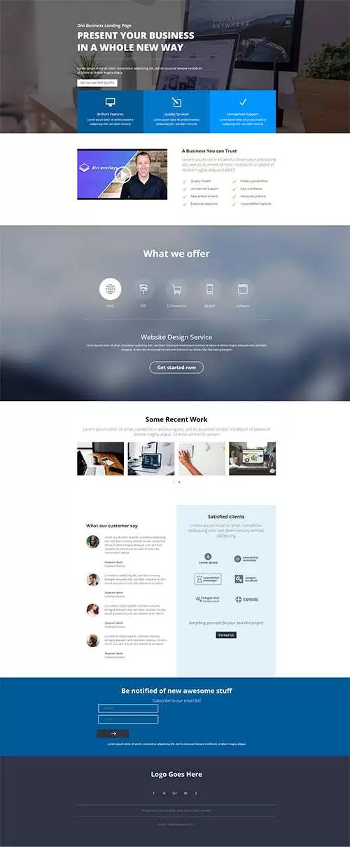 Business Landing Page Layout
