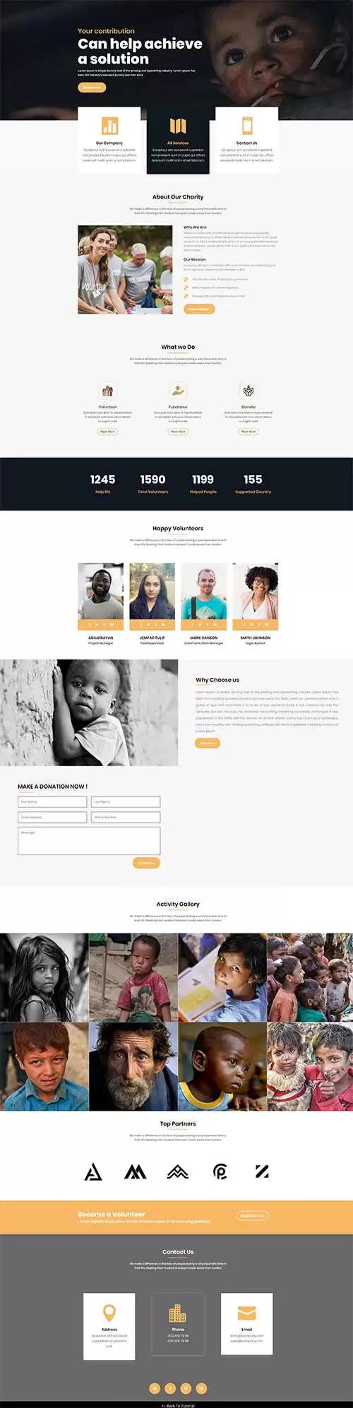 Free Divi Charity Layout