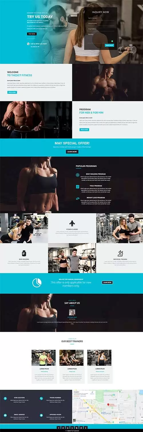 Free Divi Fitness Gym Layout
