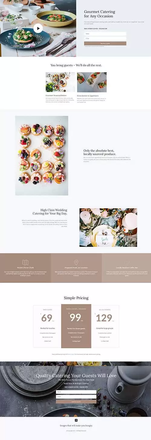 catering landing page