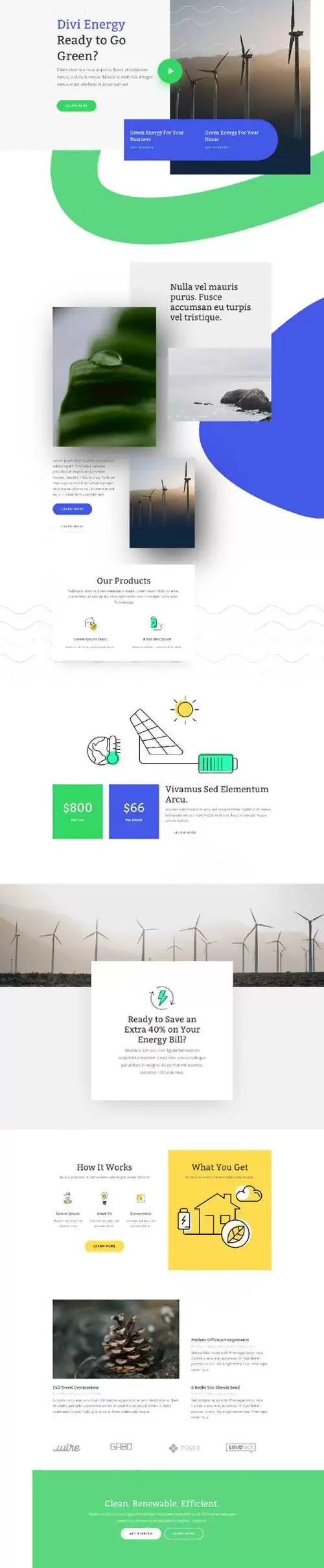 green energy landing page
