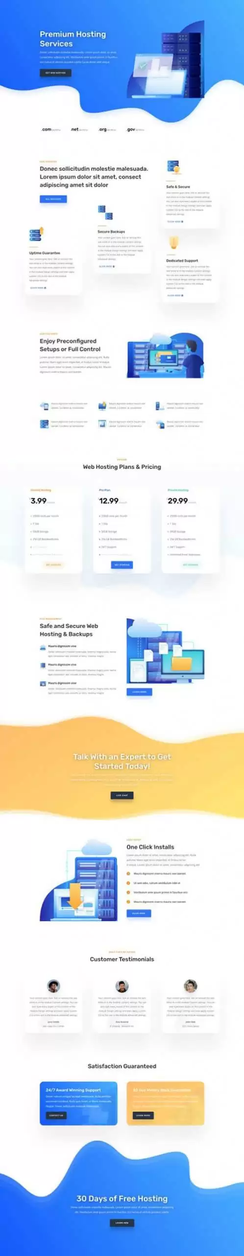 hosting company landing page scaled