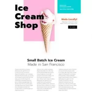 ice cream shop landing page